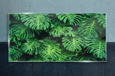 Schilderij op glas Tropisch bladmozaïek