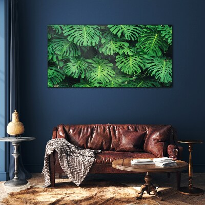 Schilderij op glas Tropisch bladmozaïek