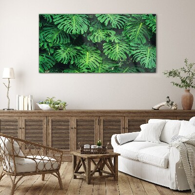 Schilderij op glas Tropisch bladmozaïek