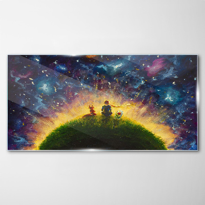 Foto op glas Een ruimtereis in de zon