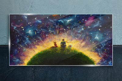 Foto op glas Een ruimtereis in de zon