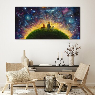 Foto op glas Een ruimtereis in de zon