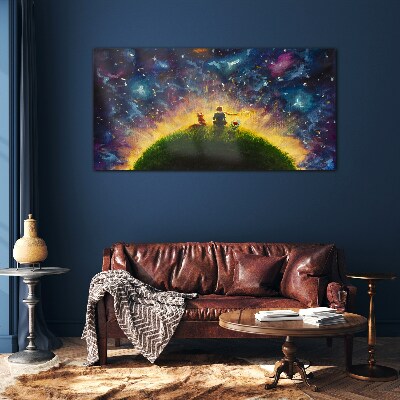 Foto op glas Een ruimtereis in de zon