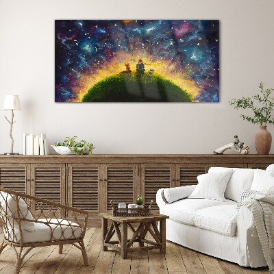 Foto op glas Een ruimtereis in de zon