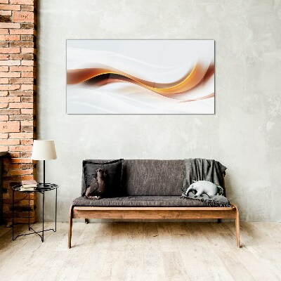 Glas foto Golven van warme tinten