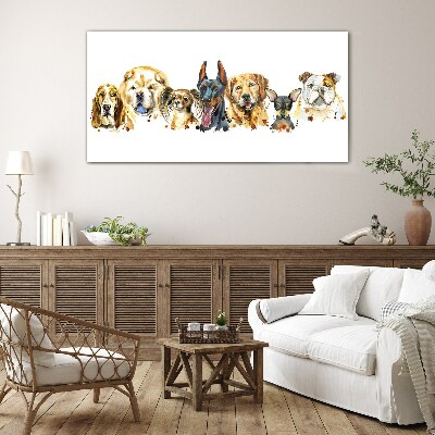 Foto op glas Hondenvriendschappen in kleuren