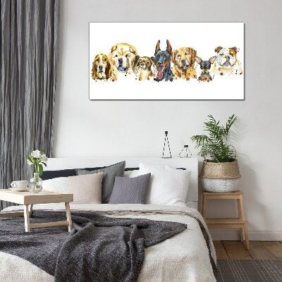 Foto op glas Hondenvriendschappen in kleuren