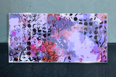 Schilderij op glas Abstract landschap met een Japans accent