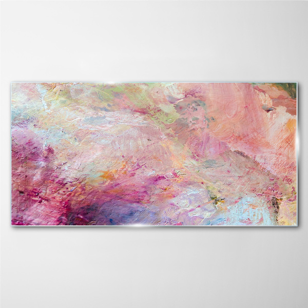 Foto op glas Abstract landschap in pastelkleuren