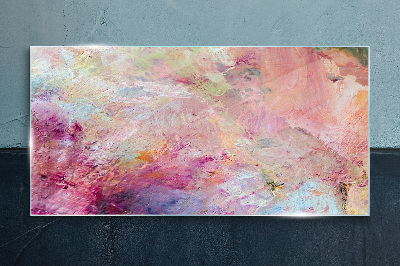 Foto op glas Abstract landschap in pastelkleuren