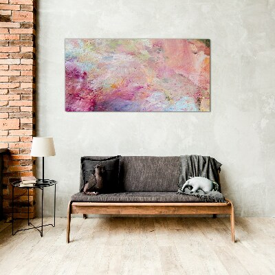 Foto op glas Abstract landschap in pastelkleuren