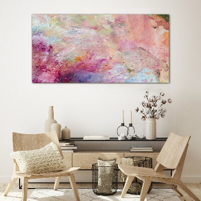 Foto op glas Abstract landschap in pastelkleuren