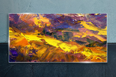 Schilderij op glas Een expressief landschap in intense kleuren