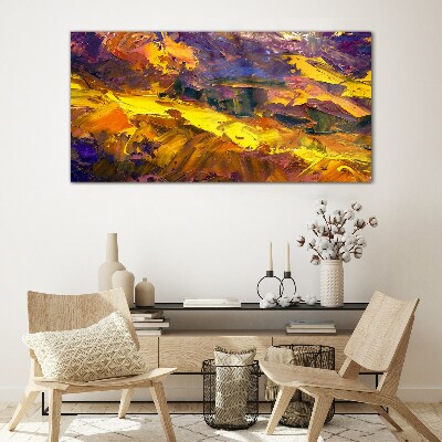 Schilderij op glas Een expressief landschap in intense kleuren