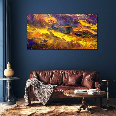 Schilderij op glas Een expressief landschap in intense kleuren