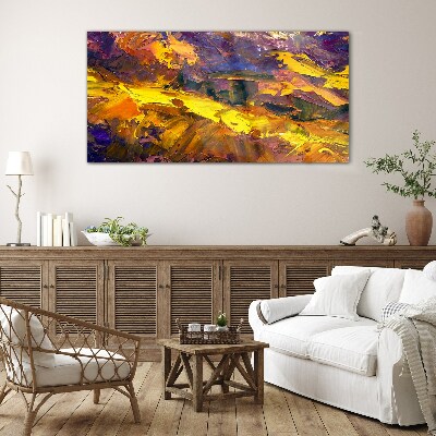 Schilderij op glas Een expressief landschap in intense kleuren