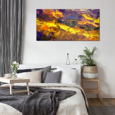 Schilderij op glas Een expressief landschap in intense kleuren