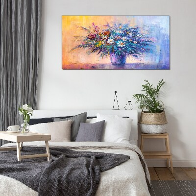 Schilderij op glas Een bloemenboeket in pastelkleuren