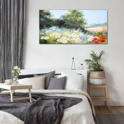 Glas foto Zomerweiden in volle bloei