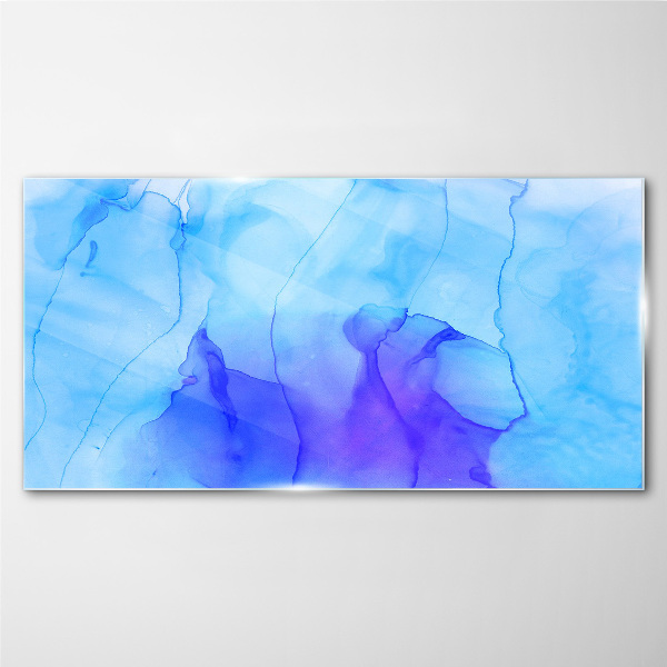 Schilderij op glas Golven van blauw en violet