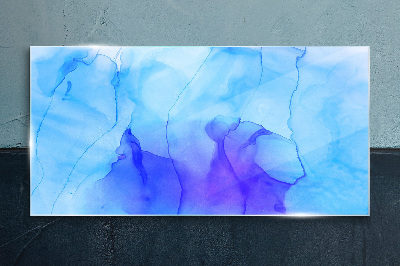 Schilderij op glas Golven van blauw en violet
