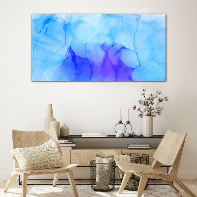 Schilderij op glas Golven van blauw en violet