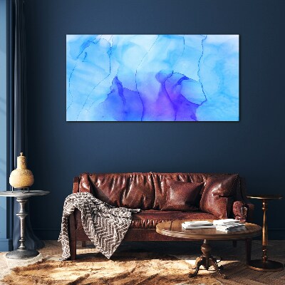 Schilderij op glas Golven van blauw en violet