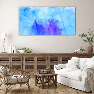 Schilderij op glas Golven van blauw en violet