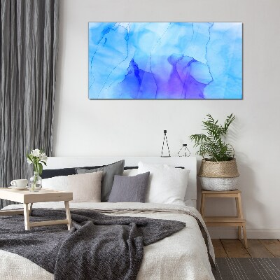 Schilderij op glas Golven van blauw en violet