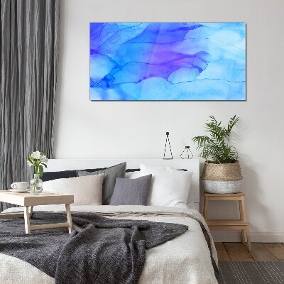 Foto op glas Golven van blauwe tinten