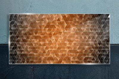 Glas foto Geometrie in tinten bruin