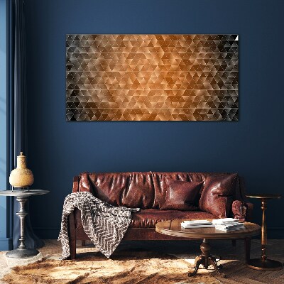 Glas foto Geometrie in tinten bruin