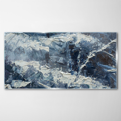 Foto op glas Winterlandschap in tinten blauw