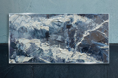 Foto op glas Winterlandschap in tinten blauw