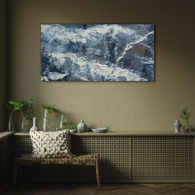 Foto op glas Winterlandschap in tinten blauw