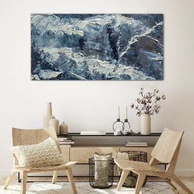 Foto op glas Winterlandschap in tinten blauw