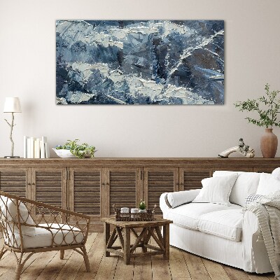 Foto op glas Winterlandschap in tinten blauw