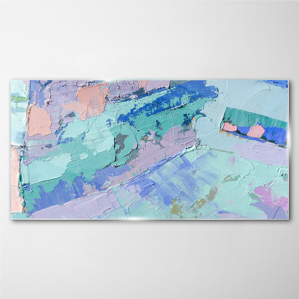 Foto op glas Abstracte landschappen in pastelkleuren