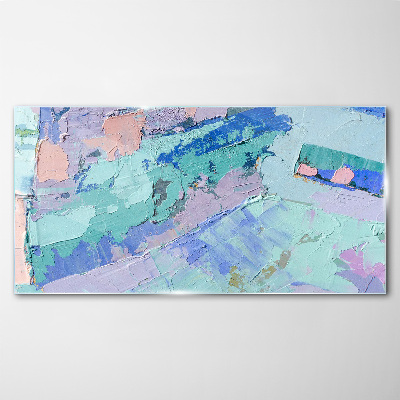 Foto op glas Abstracte landschappen in pastelkleuren