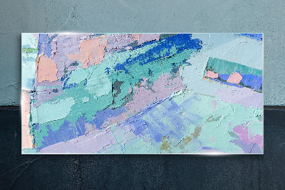 Foto op glas Abstracte landschappen in pastelkleuren