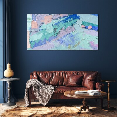 Foto op glas Abstracte landschappen in pastelkleuren