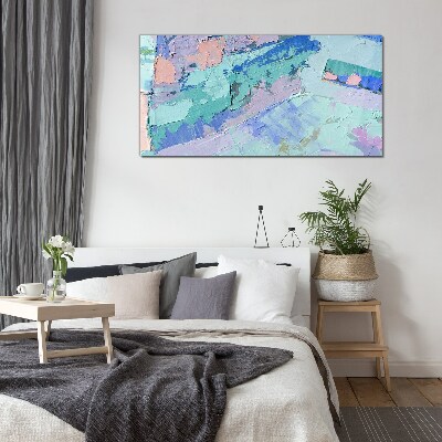 Foto op glas Abstracte landschappen in pastelkleuren