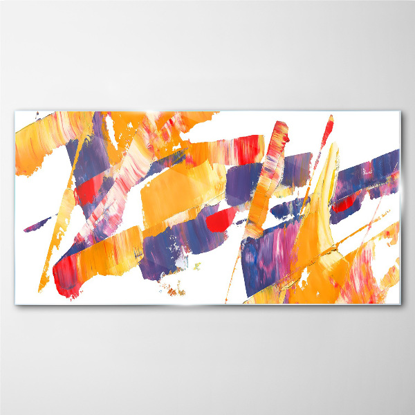 Schilderij op glas Dynamische abstracte penseelstreken