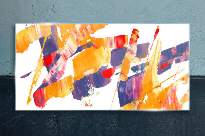 Schilderij op glas Dynamische abstracte penseelstreken