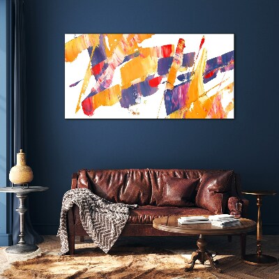 Schilderij op glas Dynamische abstracte penseelstreken