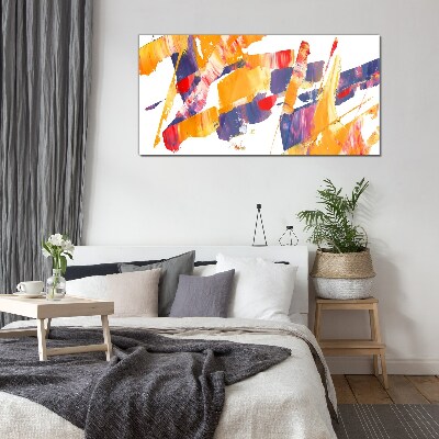 Schilderij op glas Dynamische abstracte penseelstreken