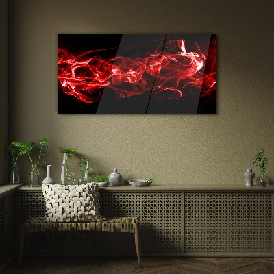 Foto op glas Dansende rode strepen