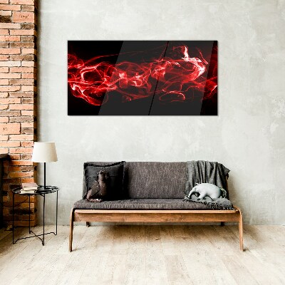 Foto op glas Dansende rode strepen