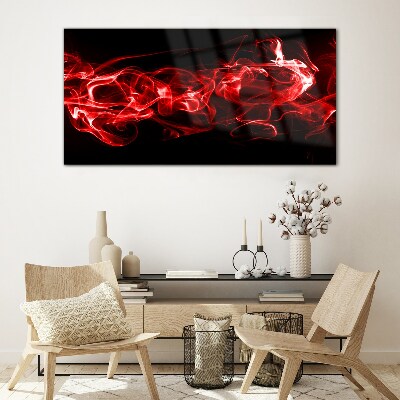 Foto op glas Dansende rode strepen