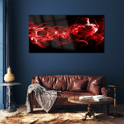 Foto op glas Dansende rode strepen